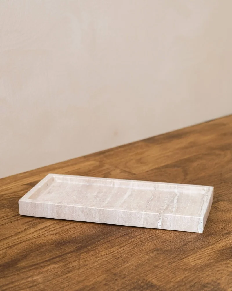 Lysia - Plateau rectangulaire en travertin Beige