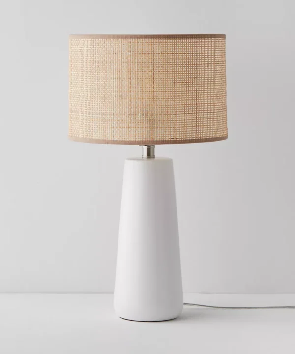 Massinissa - Lampe de table en osier et céramique