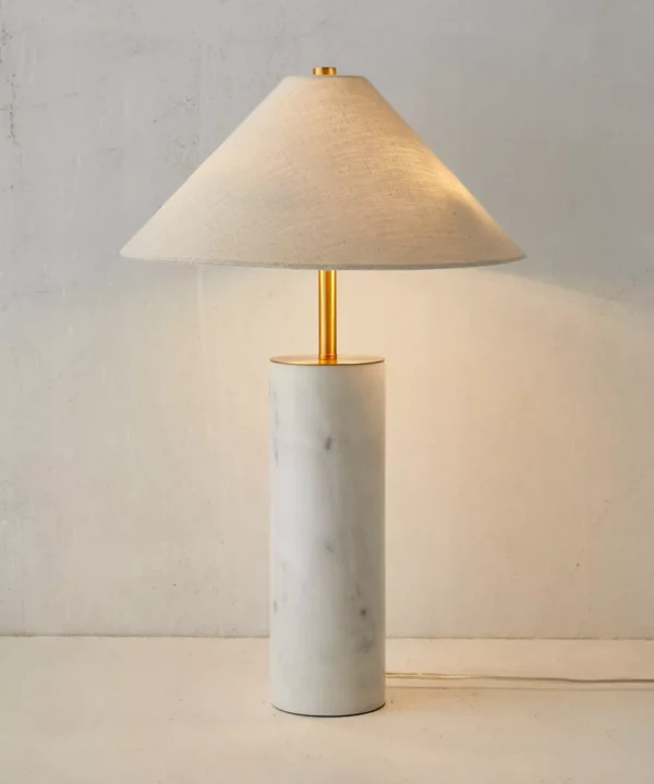 Nouria - lampe de table en marbre blanc